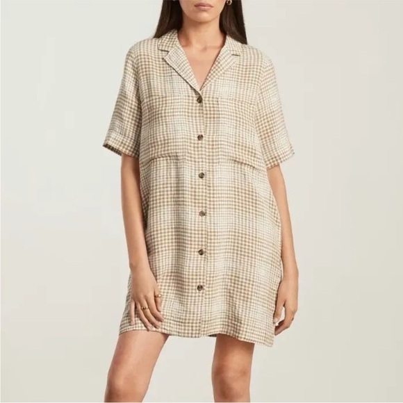 Everlane Dresses & Skirts - Everlane Linen Workwear Shirt Dress Plaid Size Medium